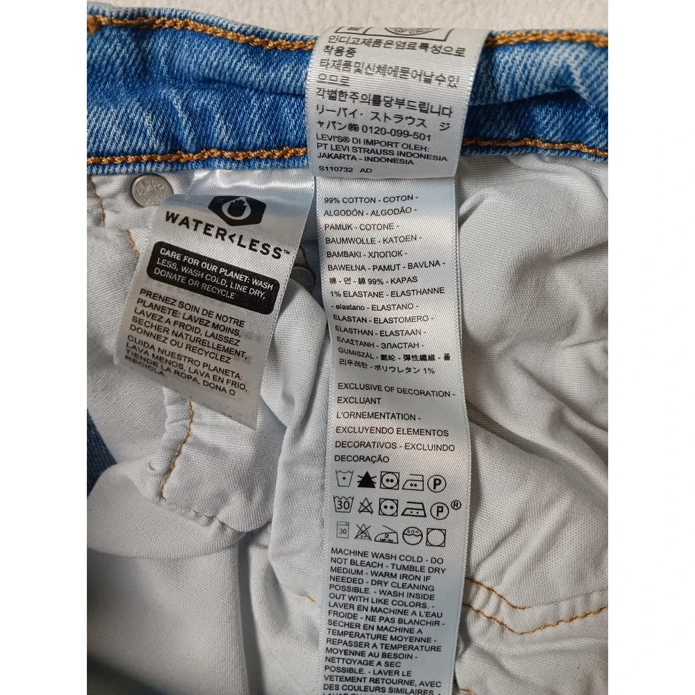 Levi's 501 Jeans Mens W30 L30 Blue Light Wash Distressed Denim Regular Fit